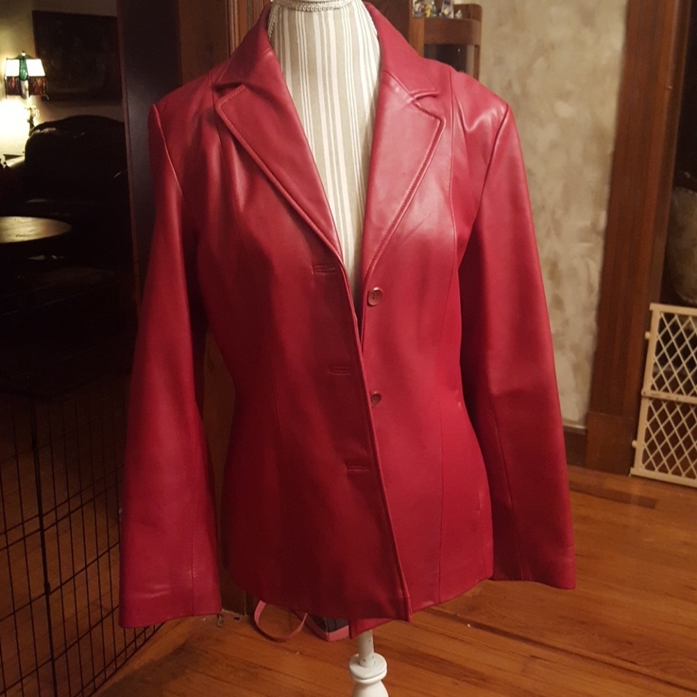 SIENA Studio Red Leather Jacket size 10